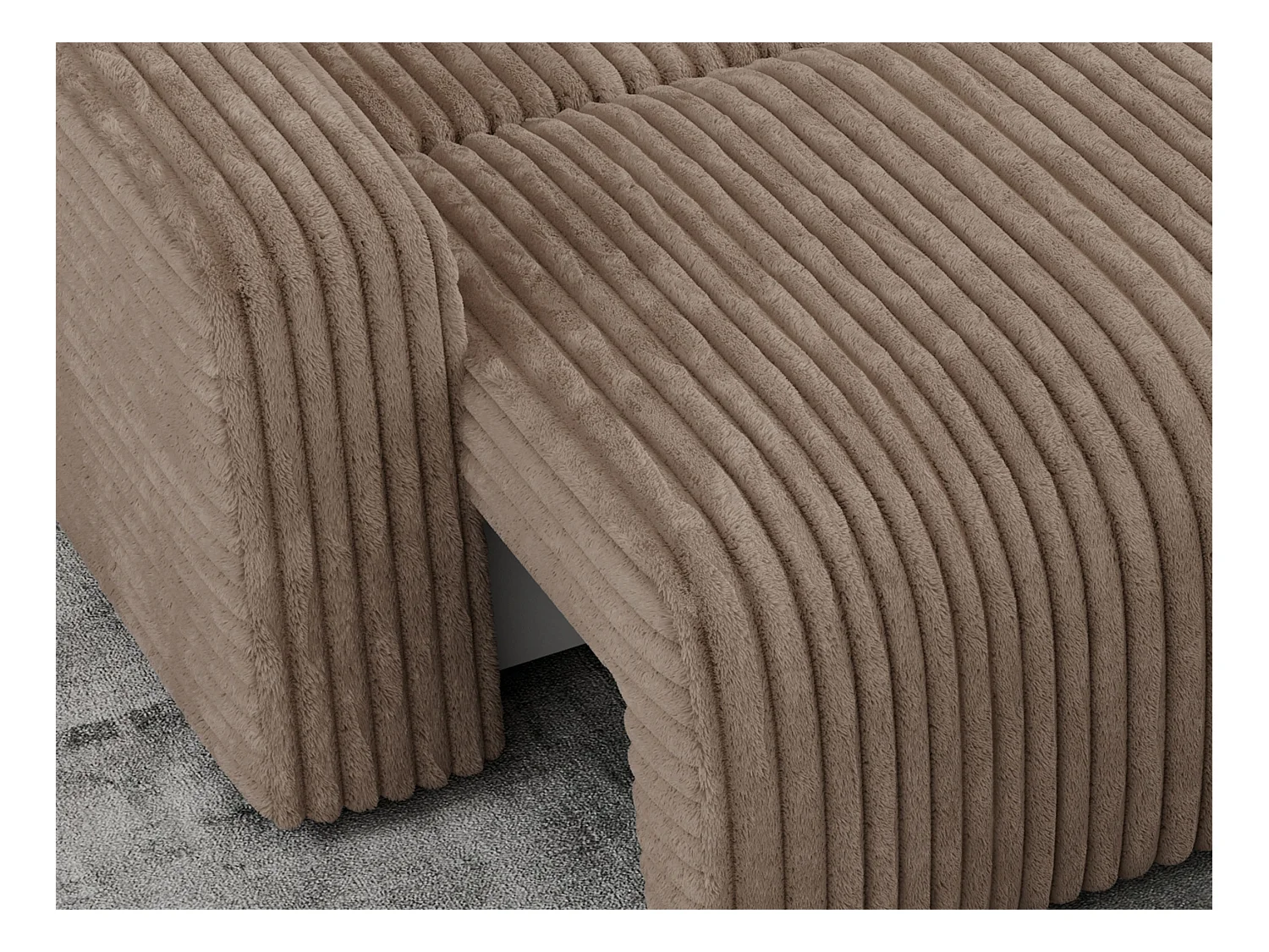 Ecksofa ARGOS - mit Schlaffunktion, Sofa mit armlehnen, Bettkasten, 3-Sitzer Sofa - Braun Cord