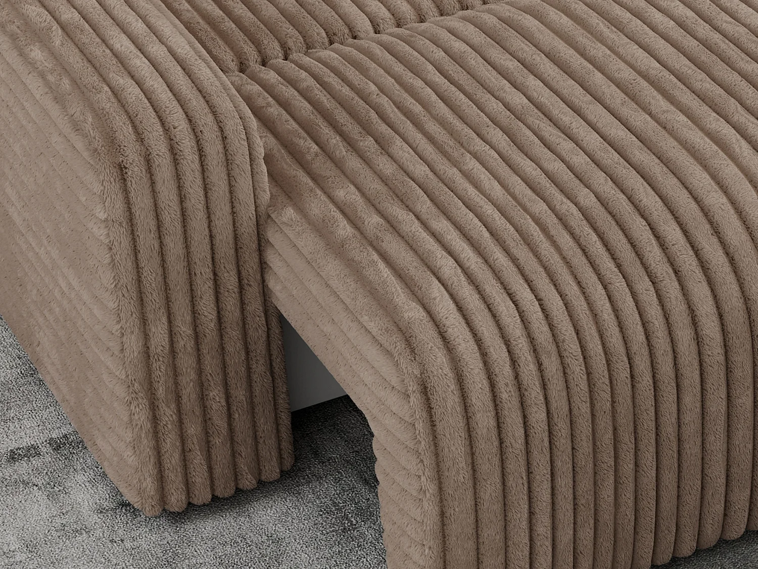 Ecksofa ARGOS - mit Schlaffunktion, Sofa mit armlehnen, Bettkasten, 3-Sitzer Sofa - Braun Cord