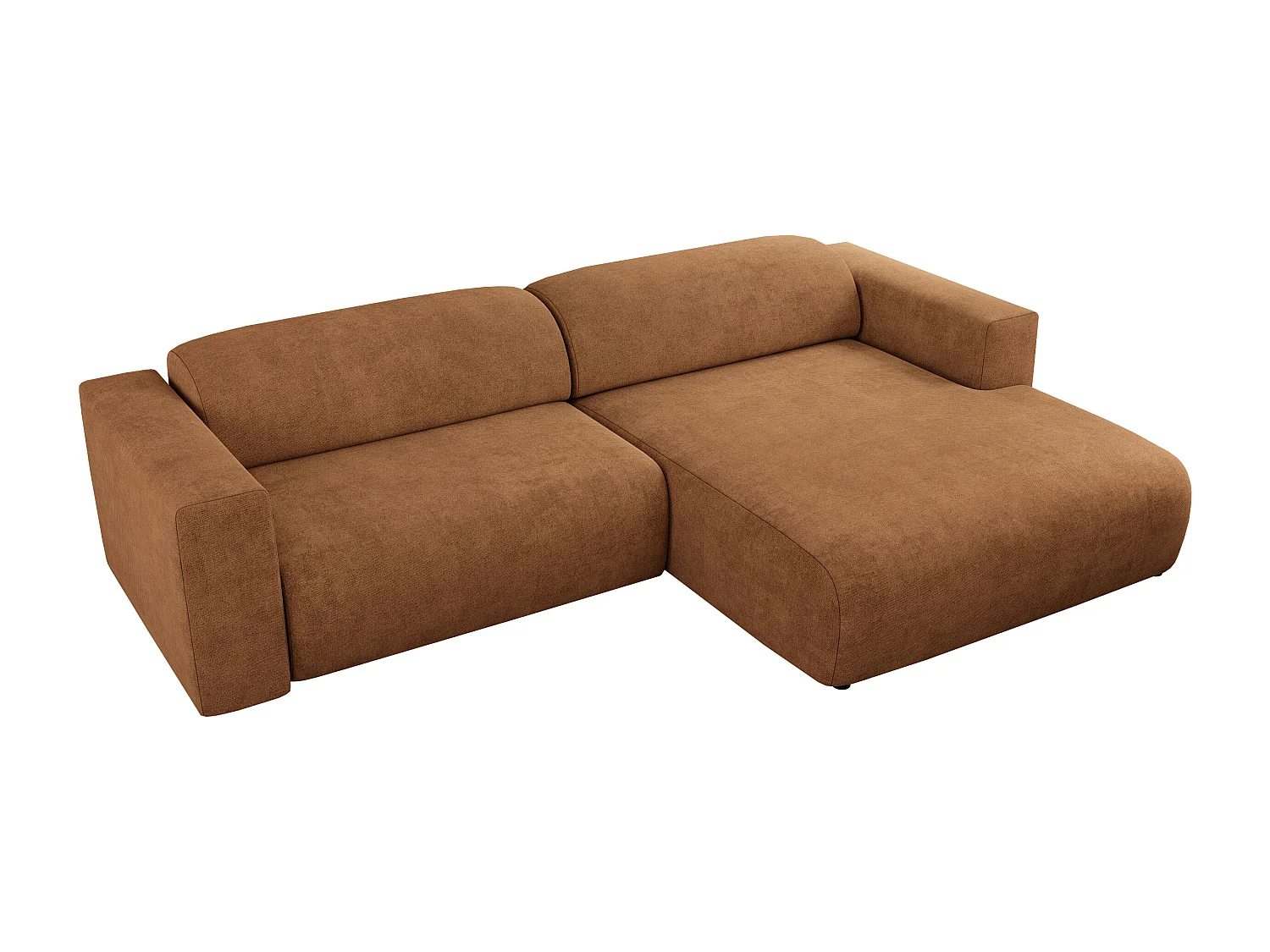 Ecksofa PASADENA - mit Armlehnen, Wohnlandschaft, freistehendes Sofa, große Ecke - Orange Stukture - Ecke Rechts