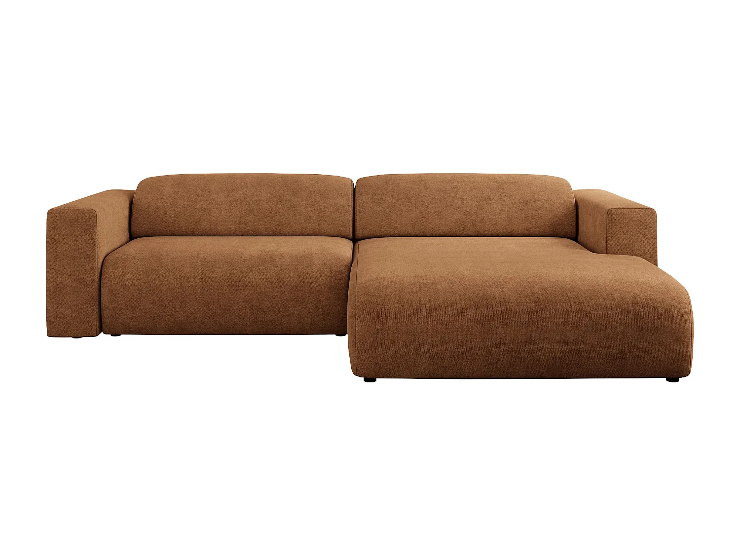 Ecksofa PASADENA - mit Armlehnen, Wohnlandschaft, freistehendes Sofa, große Ecke - Orange Stukture - Ecke Rechts