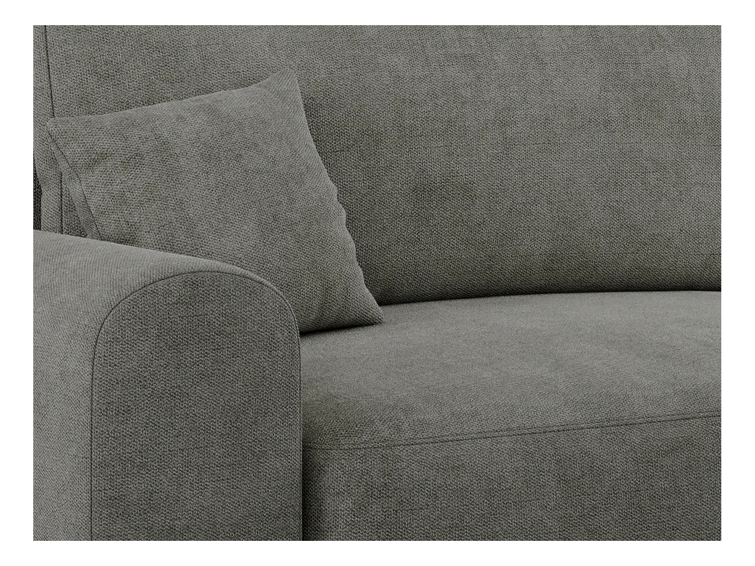 Ecksofa NELSON - Schlafcouch mit Armlehnen und Bettkasten, universelles L-förmige Ecksofa - Grau Stukture