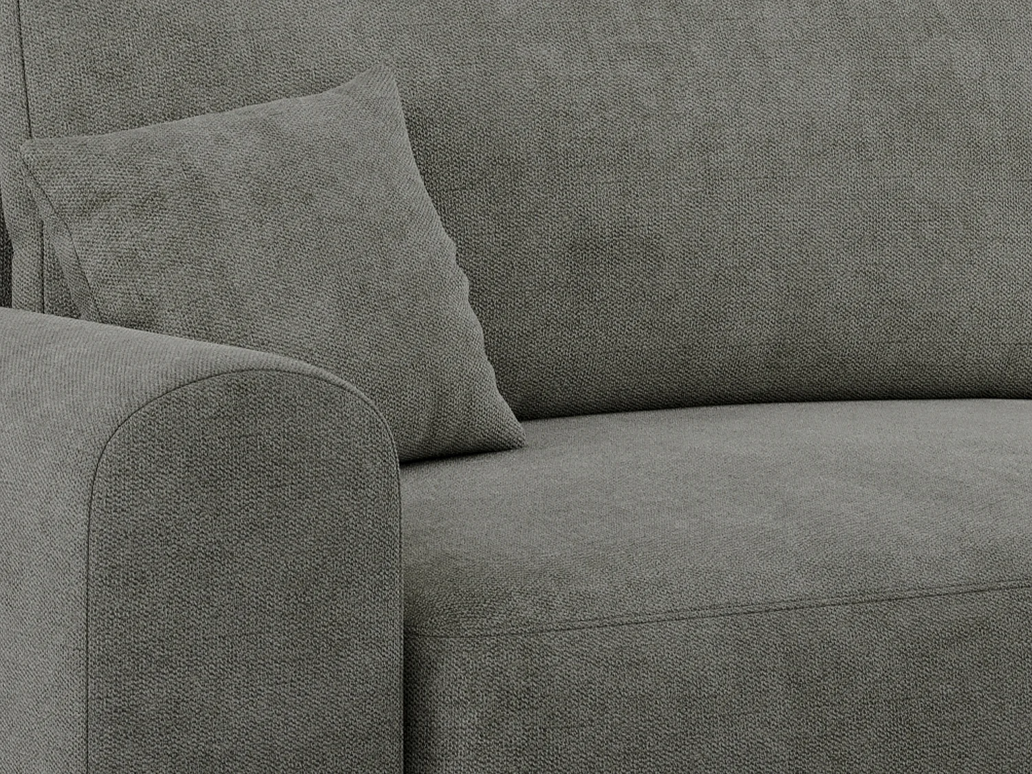 Ecksofa NELSON - Schlafcouch mit Armlehnen und Bettkasten, universelles L-förmige Ecksofa - Grau Stukture