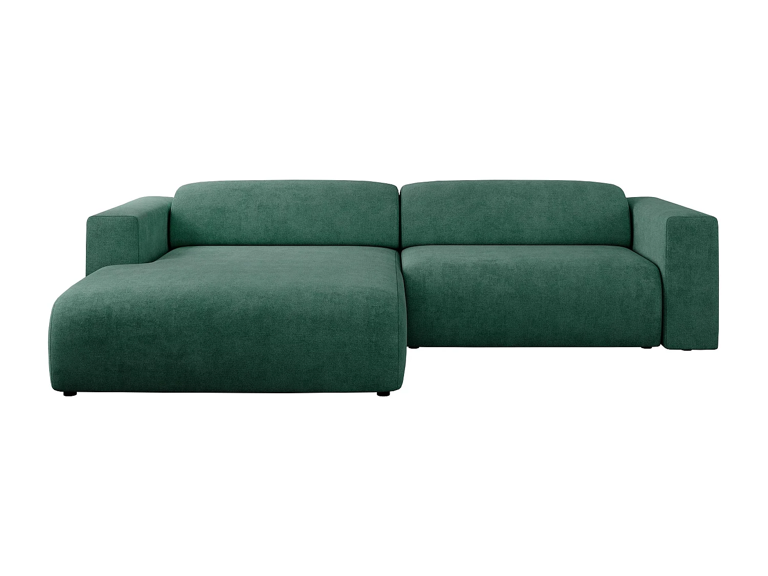 Ecksofa PASADENA - mit Armlehnen, Wohnlandschaft, freistehendes Sofa, große Ecke - Grün Stukture - Ecke Links