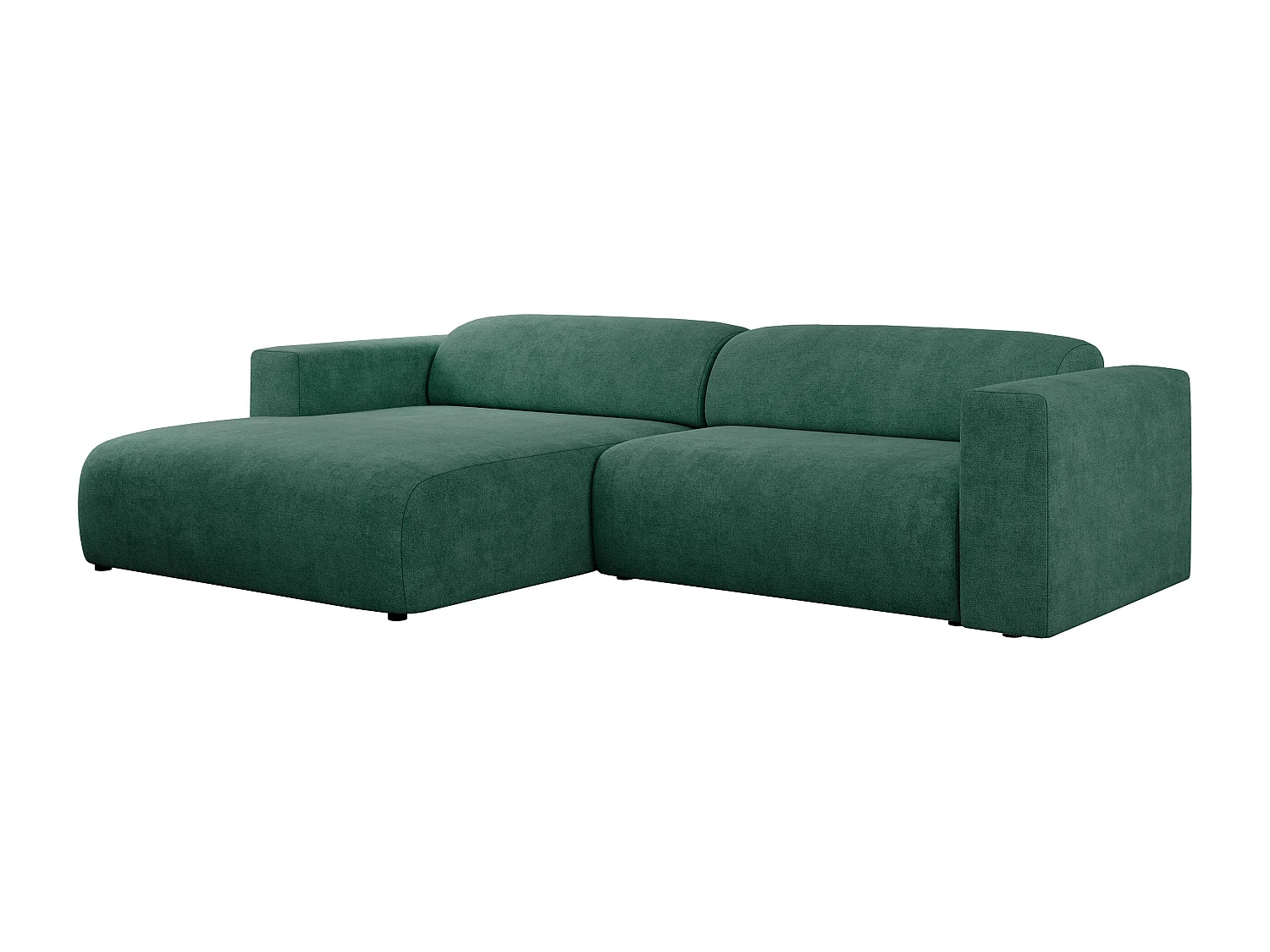 Ecksofa PASADENA - mit Armlehnen, Wohnlandschaft, freistehendes Sofa, große Ecke - Grün Stukture - Ecke Links