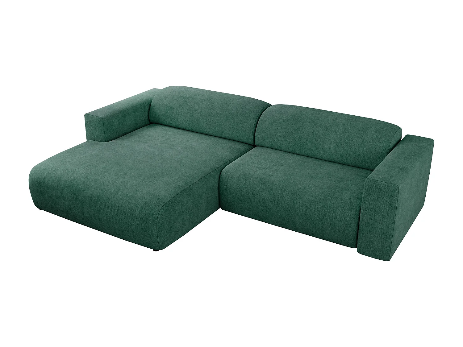 Ecksofa PASADENA - mit Armlehnen, Wohnlandschaft, freistehendes Sofa, große Ecke - Grün Stukture - Ecke Links