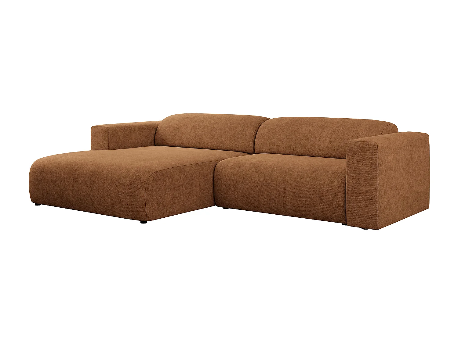 Ecksofa PASADENA - mit Armlehnen, Wohnlandschaft, freistehendes Sofa, große Ecke - Orange Stukture - Ecke Links