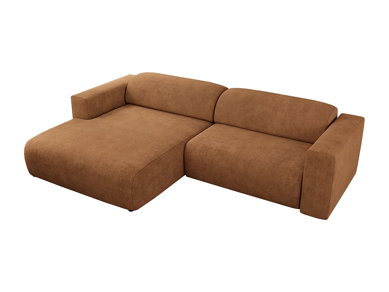 Ecksofa PASADENA - mit Armlehnen, Wohnlandschaft, freistehendes Sofa, große Ecke - Orange Stukture - Ecke Links