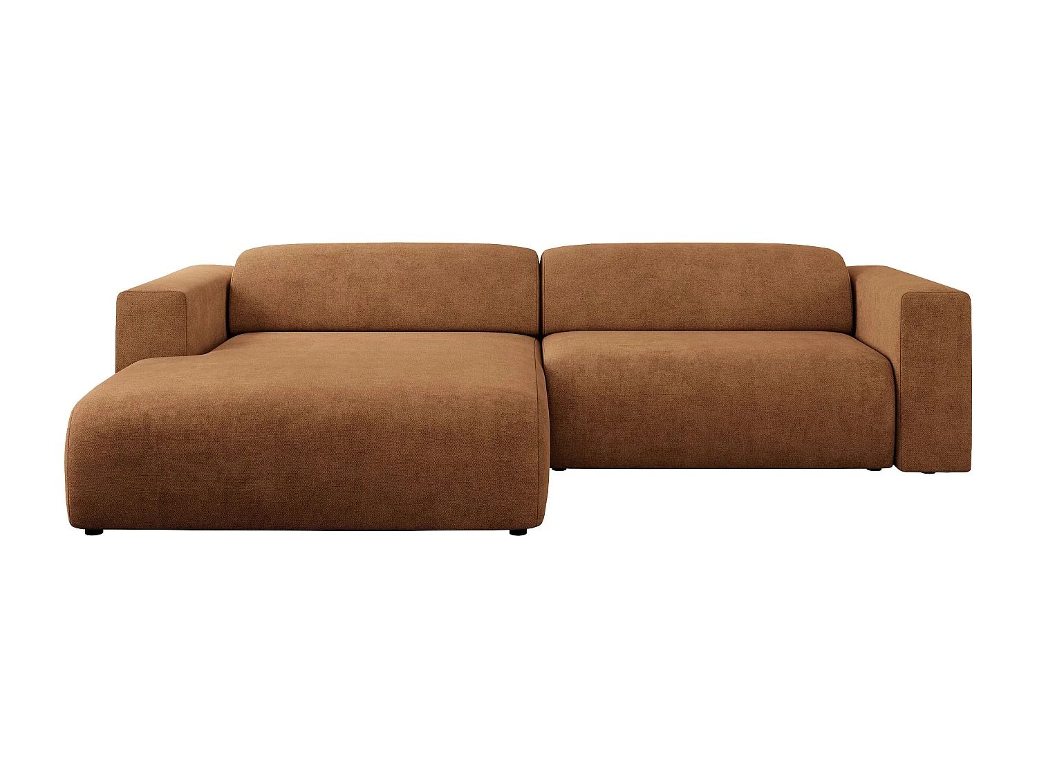 Ecksofa PASADENA - mit Armlehnen, Wohnlandschaft, freistehendes Sofa, große Ecke - Orange Stukture - Ecke Links