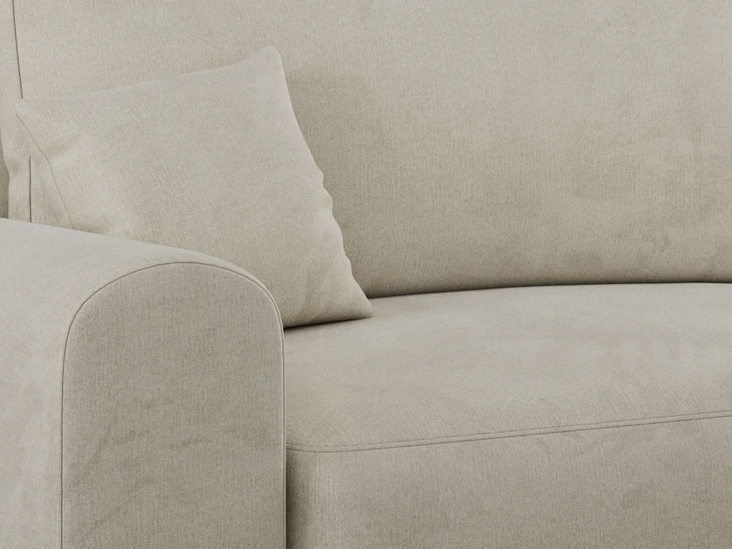 Ecksofa NELSON - Schlafcouch mit Armlehnen und Bettkasten, universelles L-förmige Ecksofa - Beige Velvet