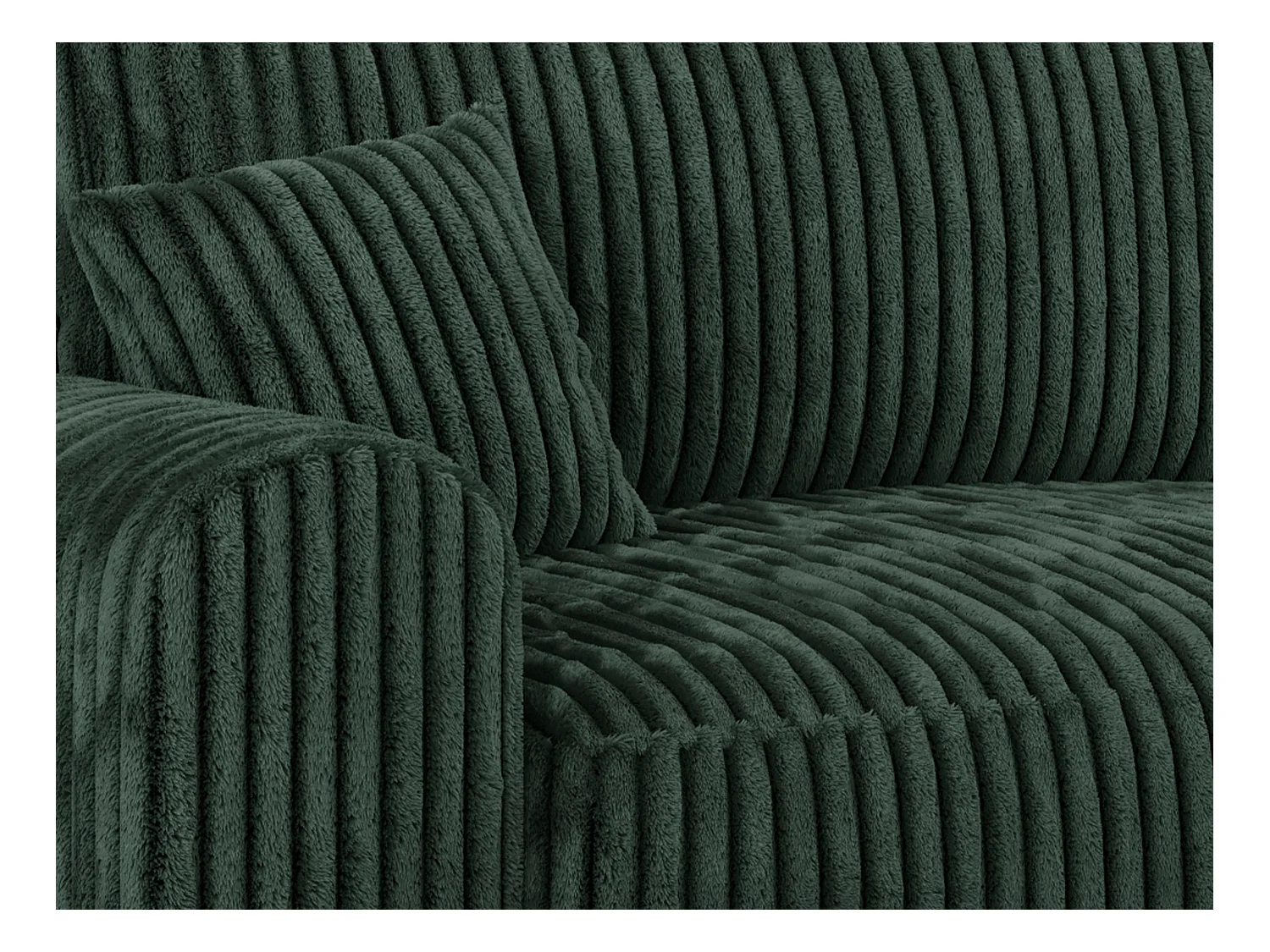 Ecksofa NELSON - Schlafcouch mit Armlehnen und Bettkasten, universelles L-förmige Ecksofa - Grün Cord