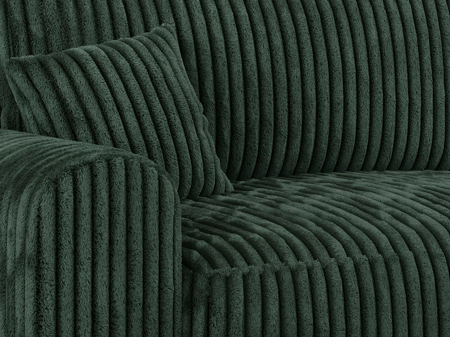 Ecksofa NELSON - Schlafcouch mit Armlehnen und Bettkasten, universelles L-förmige Ecksofa - Grün Cord