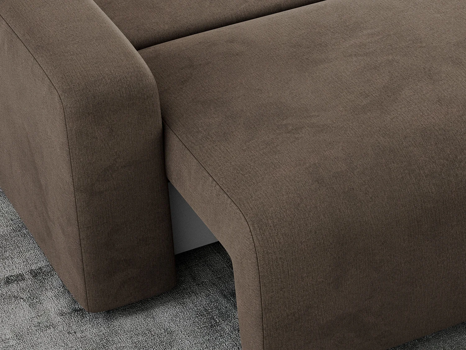 Ecksofa ARGOS - mit Schlaffunktion, Sofa mit armlehnen, Bettkasten, 3-Sitzer Sofa - Braun Velvet