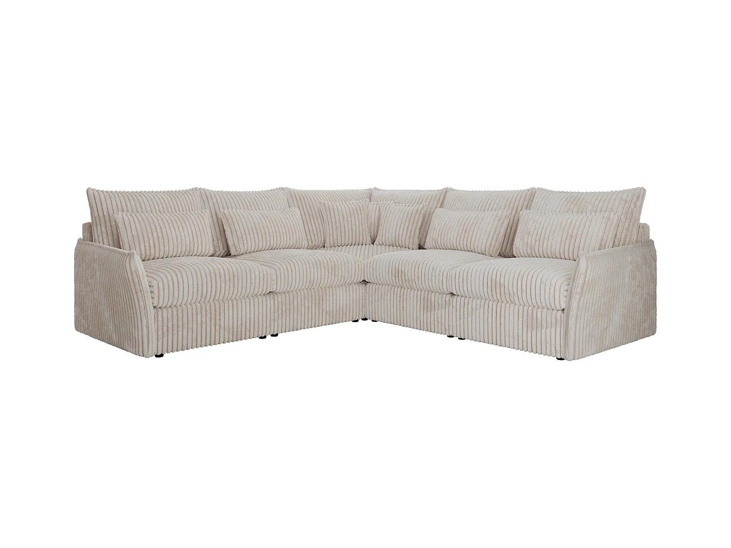 Ecksofa VERSO - modulare L-förmige Ecke, lose Kissen, Wohnlandschaft - Beige Cord