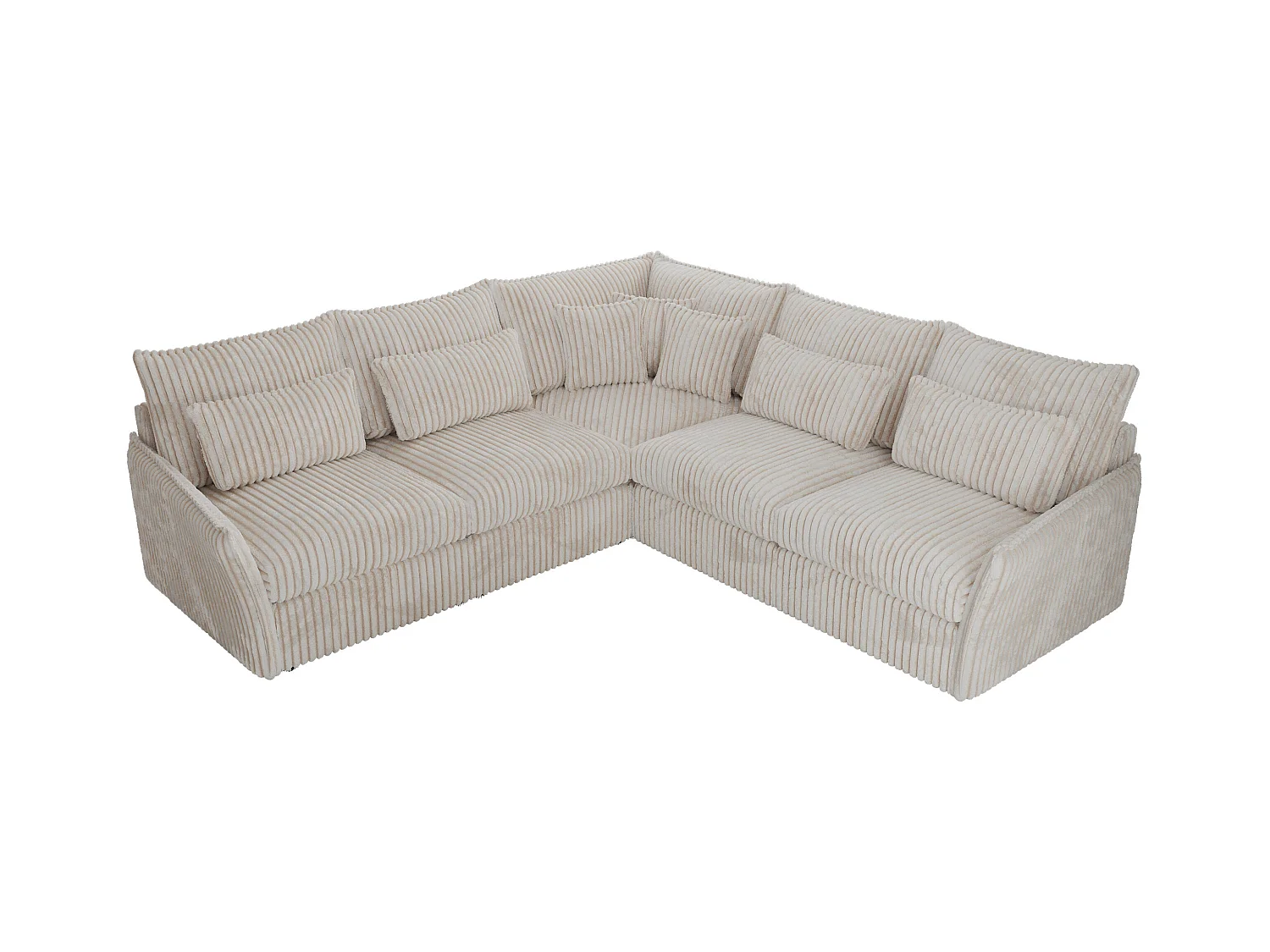 Ecksofa VERSO - modulare L-förmige Ecke, lose Kissen, Wohnlandschaft - Beige Cord