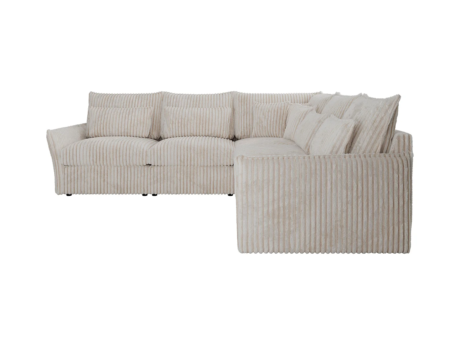 Ecksofa VERSO - modulare L-förmige Ecke, lose Kissen, Wohnlandschaft - Beige Cord