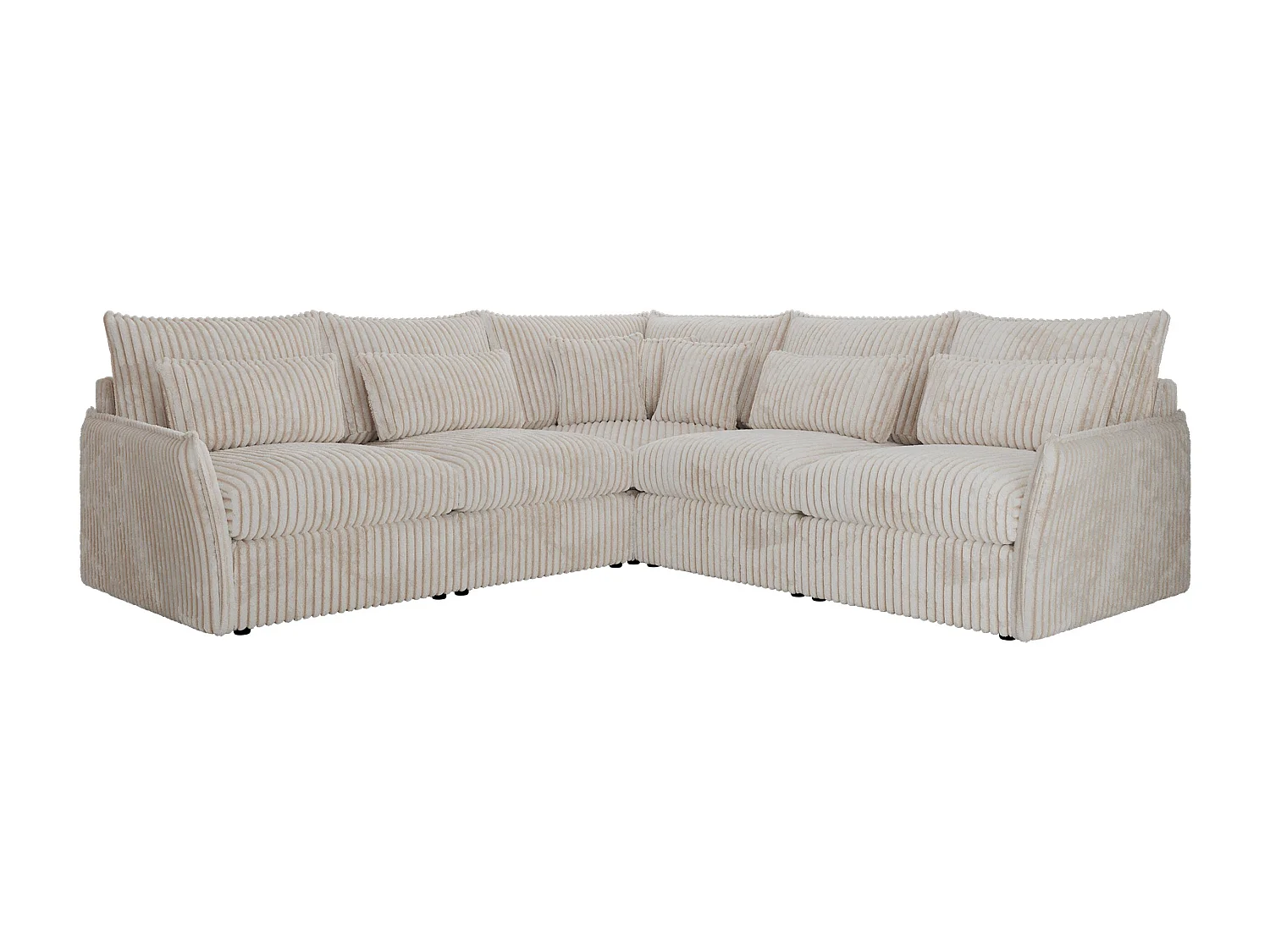 Ecksofa VERSO - modulare L-förmige Ecke, lose Kissen, Wohnlandschaft - Beige Cord
