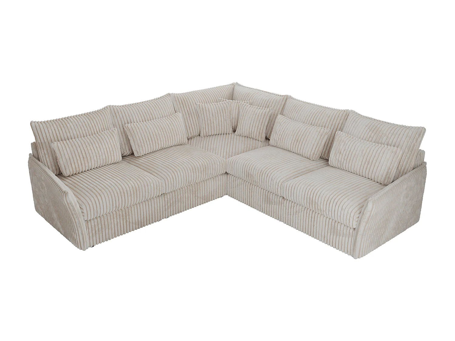 Ecksofa VERSO - modulare L-förmige Ecke, lose Kissen, Wohnlandschaft - Beige Cord