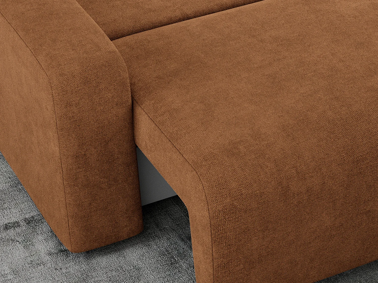 Ecksofa ARGOS - mit Schlaffunktion, Sofa mit armlehnen, Bettkasten, 3-Sitzer Sofa - Orange Stukture