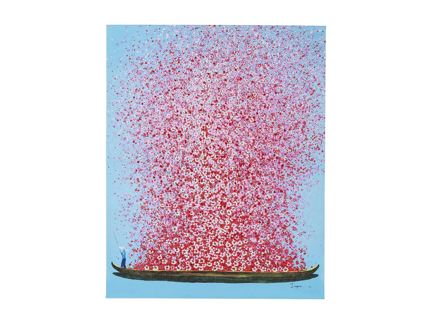 Tableau Touched Flower Boat bleu-fuchsia 80x100cm
