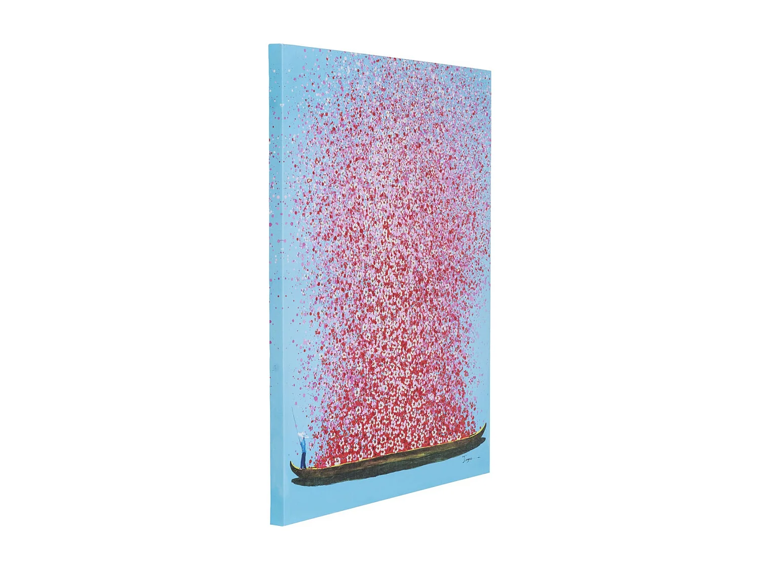 Tableau Touched Flower Boat bleu-fuchsia 80x100cm