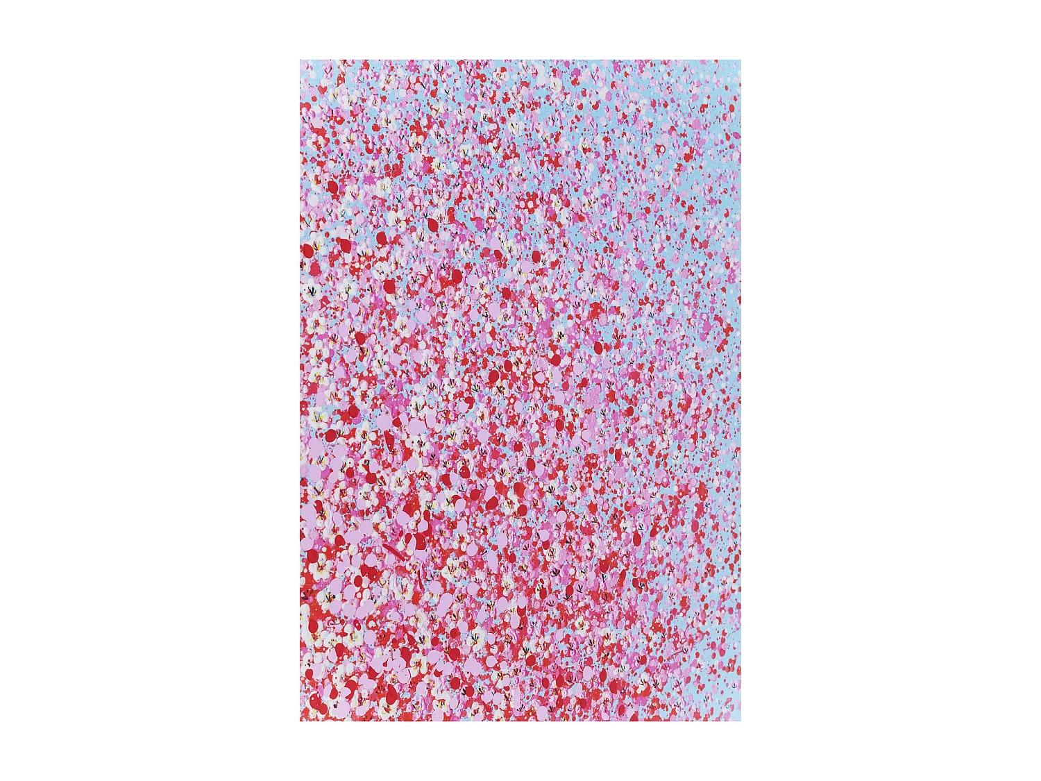 Quadro ritoccato olio Flower Boat blu-rosa 80x100