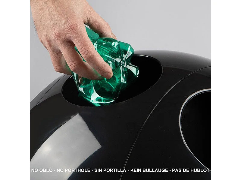 Sfera Nero Naturale - Cestino design per la raccolta differenziata