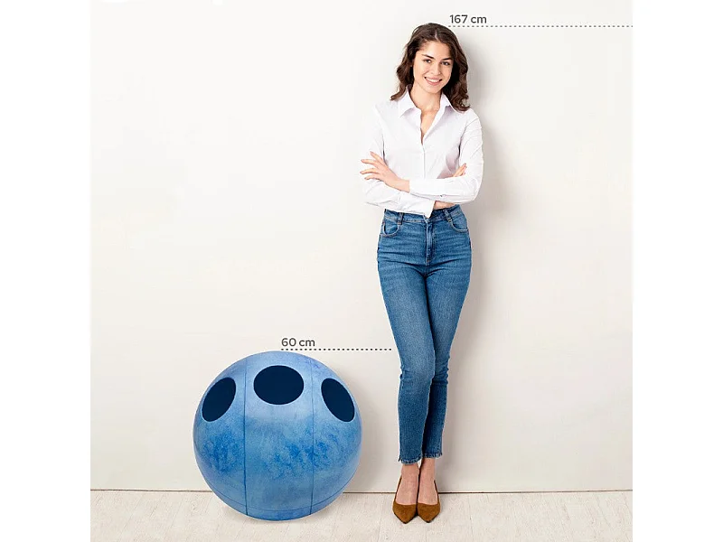 Sfera Nero Naturale - Cestino design per la raccolta differenziata