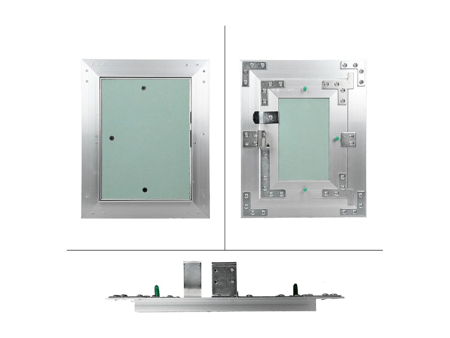 ECD Germany Puerta de inspección 15x20 cm marco de aluminio para acceso de mantenimento y reparación en pared de yeso, tapa oculta para limpieza