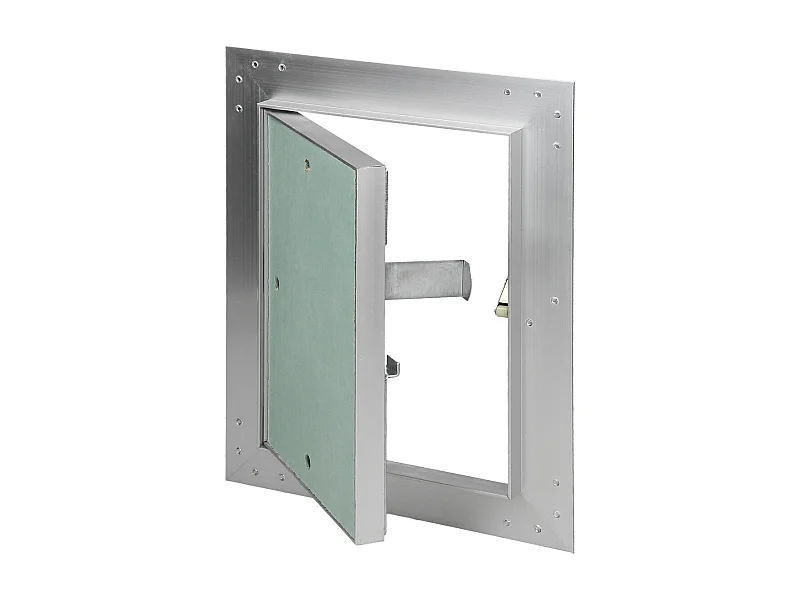ECD Germany Puerta de inspección 15x20 cm marco de aluminio para acceso de mantenimento y reparación en pared de yeso, tapa oculta para limpieza
