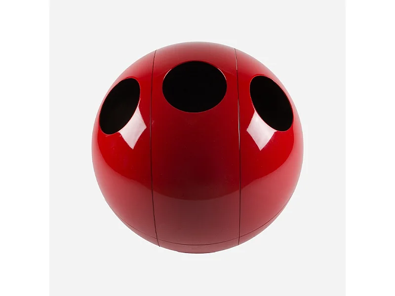 Sfera Galà Rosso Lucido - Cestino design per la raccolta differenziata