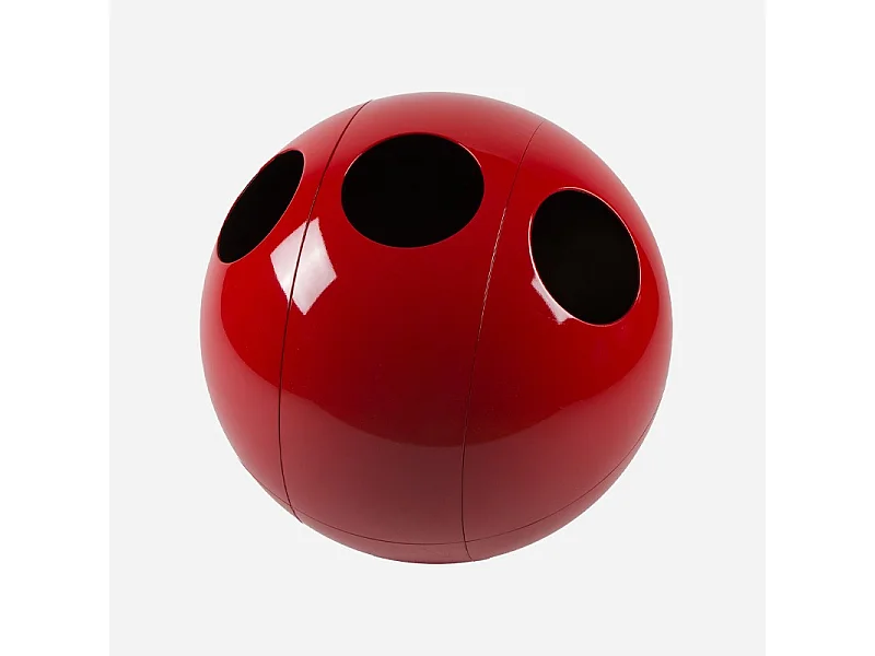 Sfera Galà Rosso Lucido - Cestino design per la raccolta differenziata
