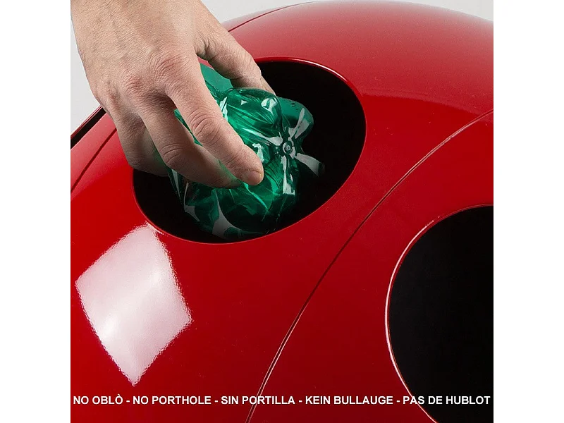Sfera Galà Rosso Lucido - Cestino design per la raccolta differenziata