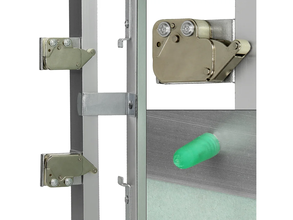 Trappe de visite 250x300 mm aluminium/vert plaque de plâtre imprégnée charnière de porte à droite/à gauche ouverture et fermeture par bouton-poussoir