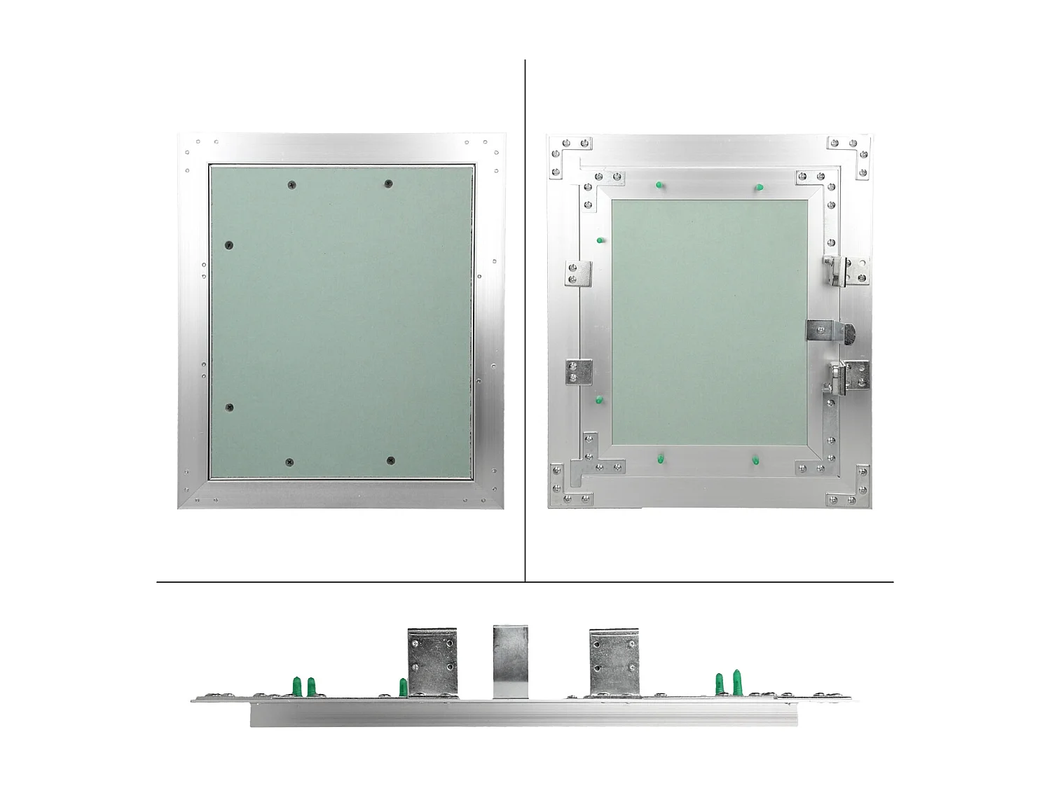 ECD Germany Pannello di accesso 25x30 cm verde telaio di alluminio per ambienti umidi controllo ispezione sportello manutenzione botola di accesso