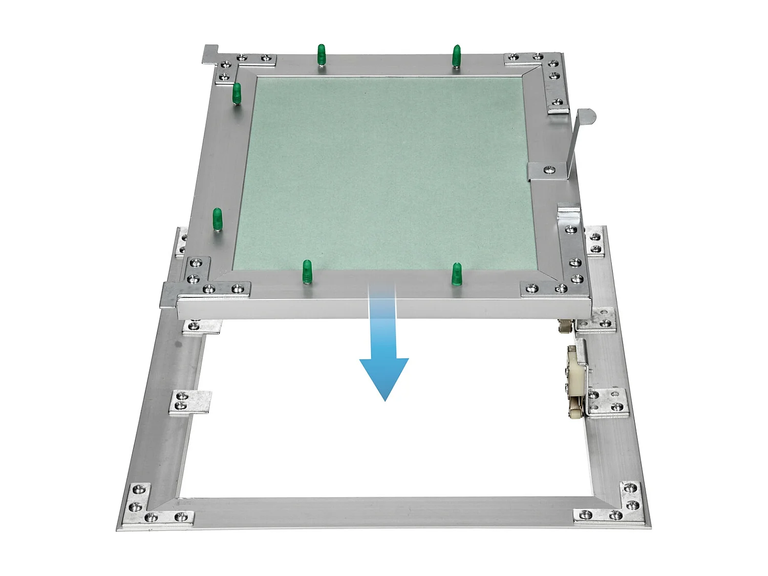 ECD Germany Pannello di accesso 25x30 cm verde telaio di alluminio per ambienti umidi controllo ispezione sportello manutenzione botola di accesso