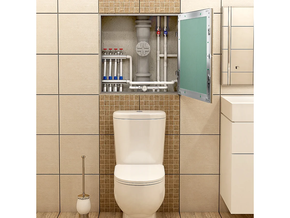 ECD Germany Pannello di accesso 25x30 cm verde telaio di alluminio per ambienti umidi controllo ispezione sportello manutenzione botola di accesso