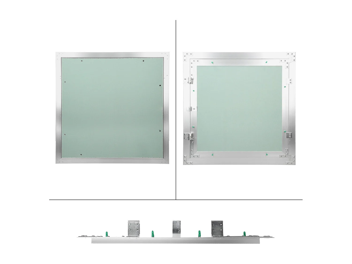 ECD Germany Puerta de inspección 50x50 cm marco de aluminio para acceso de mantenimento y reparación en pared de yeso, tapa oculta para limpieza