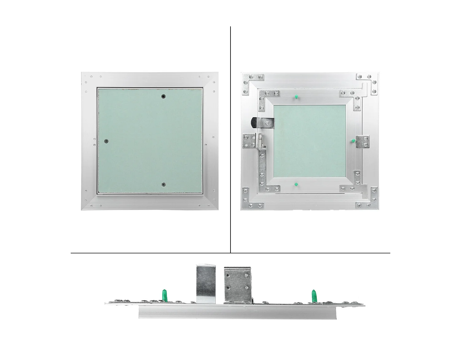 ECD Germany Pannello di accesso 20x20 cm verde telaio di alluminio per ambienti umidi controllo ispezione sportello manutenzione botola di accesso