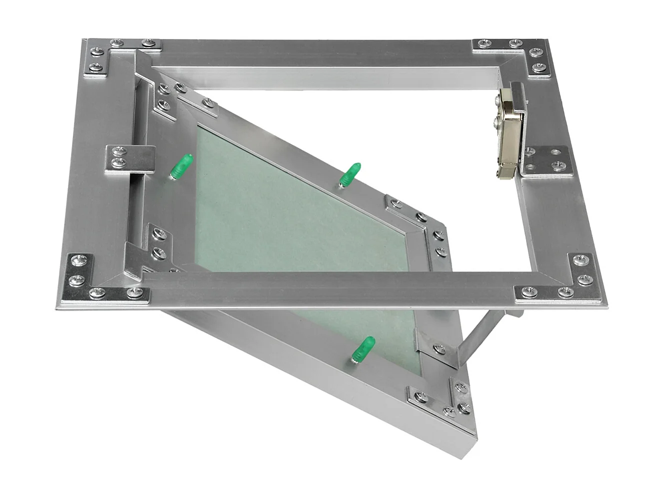 ECD Germany Pannello di accesso 20x20 cm verde telaio di alluminio per ambienti umidi controllo ispezione sportello manutenzione botola di accesso