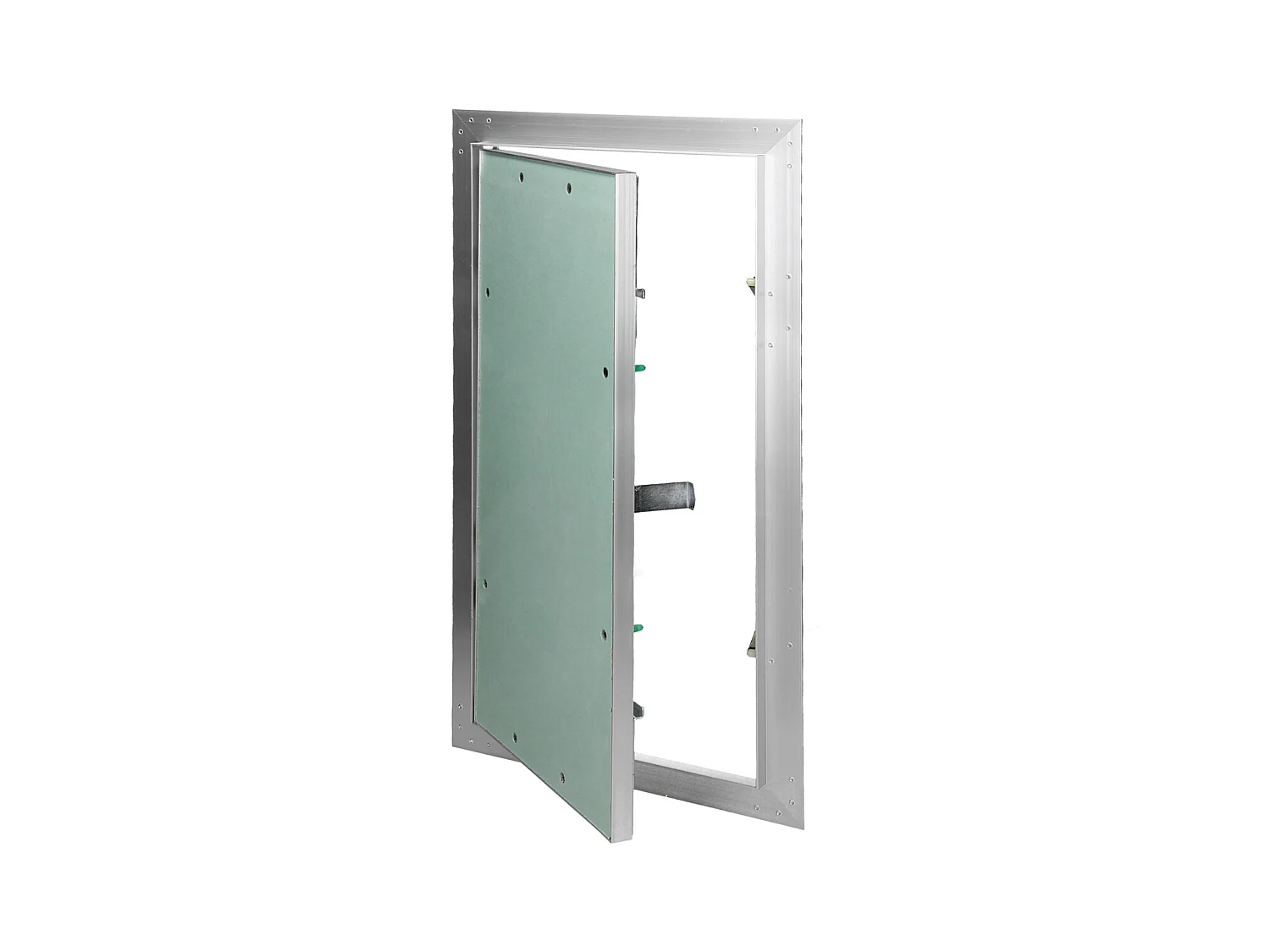 Trappe de visite 300x600 mm aluminium/vert plaque de plâtre imprégnée charnière de porte à droite/à gauche ouverture et fermeture par bouton-poussoir