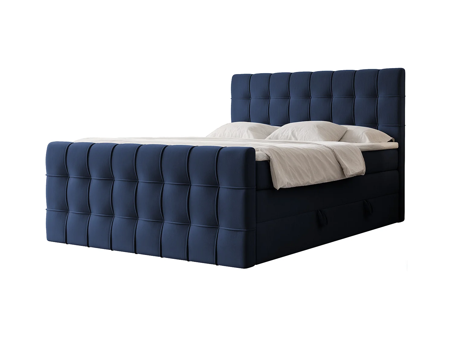 Lit continental rembourré avec surmatelas, bleu - 180x200 - SANTORIO