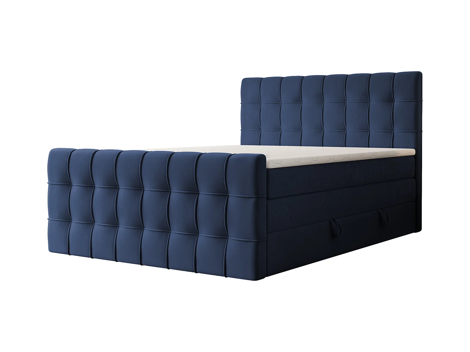 Lit continental rembourré avec surmatelas, bleu - 180x200 - SANTORIO