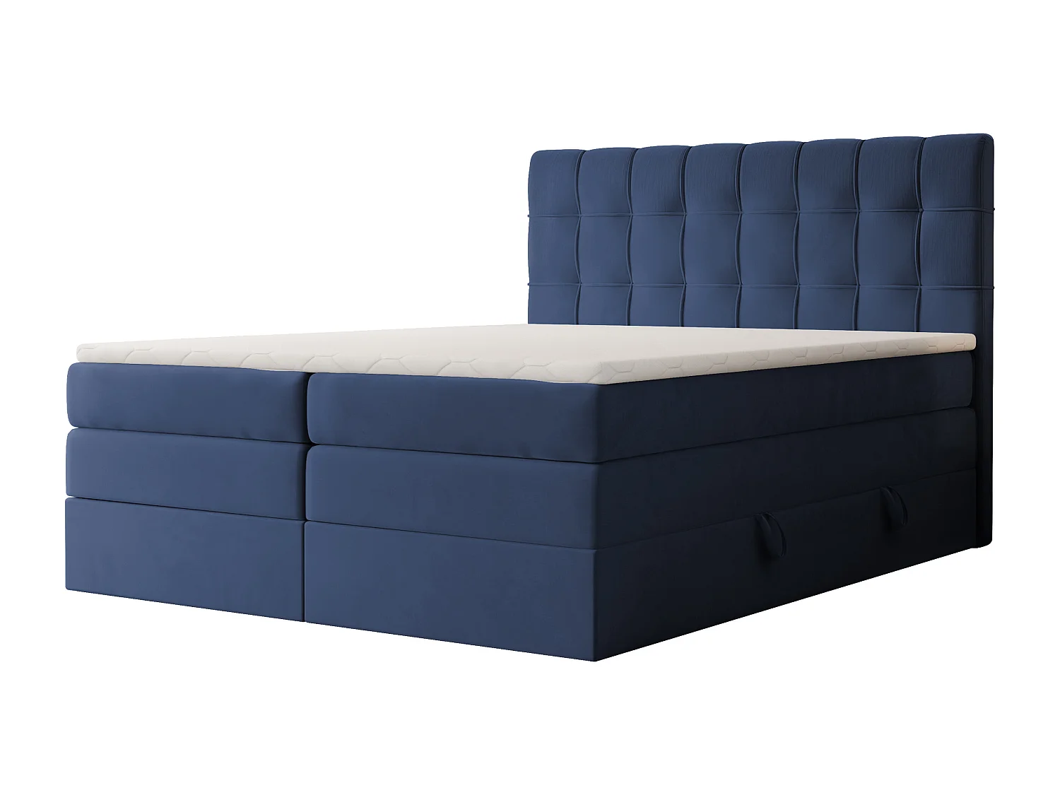 Lit continental rembourré avec surmatelas, bleu - 140x200 - SANTINO