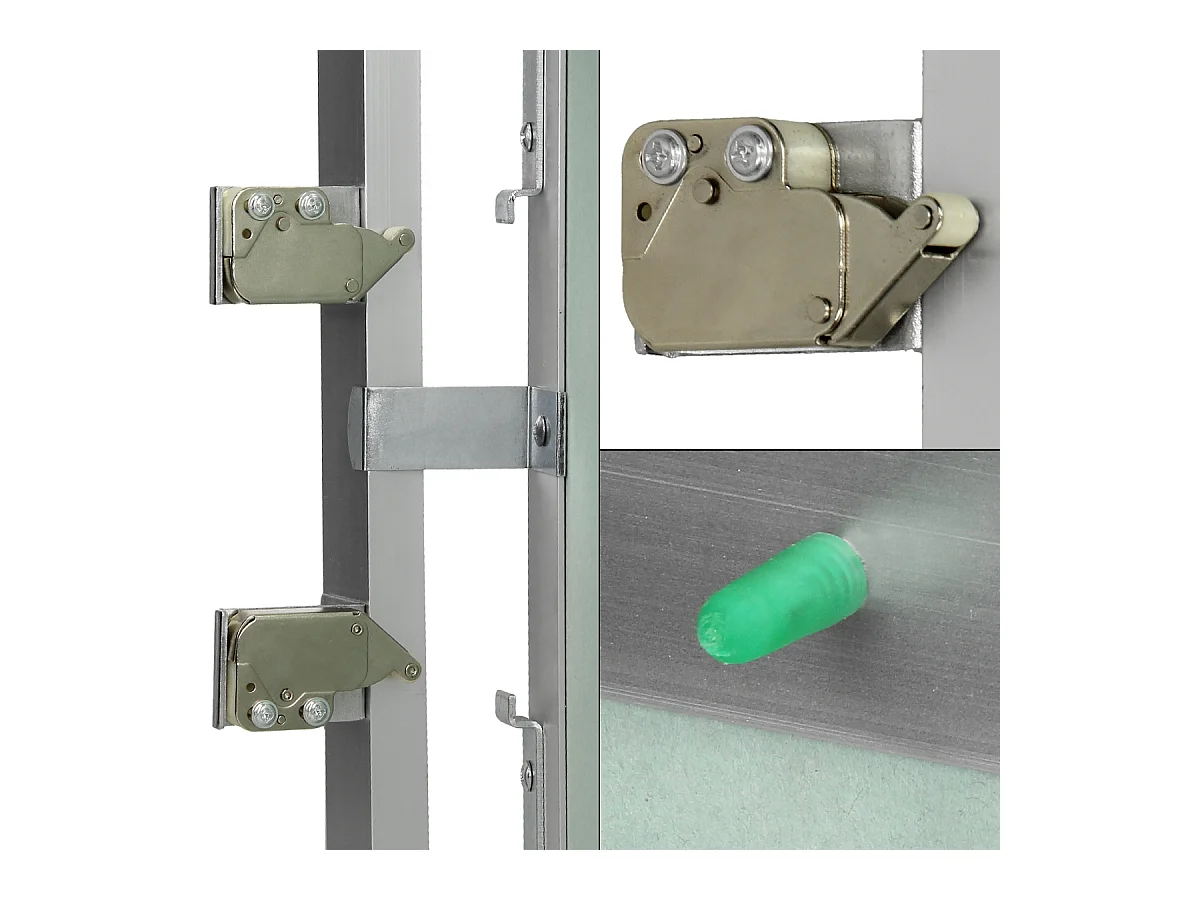 Trappe de visite 300x300 mm aluminium/vert plaque de plâtre imprégnée charnière de porte à droite/à gauche ouverture et fermeture par bouton-poussoir