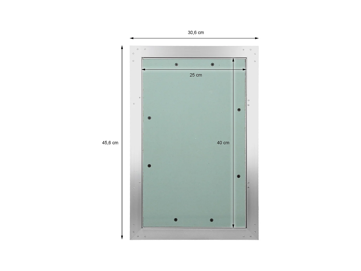 Trappe de visite 250x400 mm aluminium/vert plaque de plâtre imprégnée charnière de porte à droite/à gauche ouverture et fermeture par bouton-poussoir
