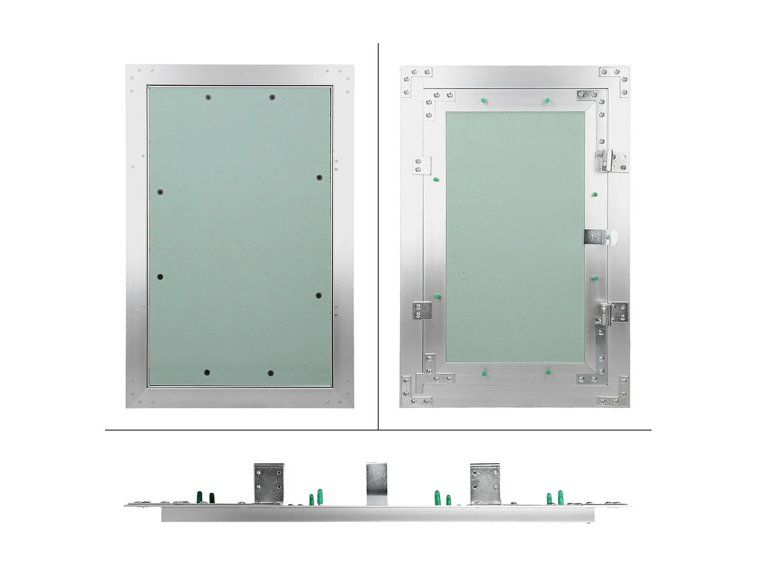 ECD Germany Puerta de inspección 25x40 cm marco de aluminio para acceso de mantenimento y reparación en pared de yeso, tapa oculta para limpieza