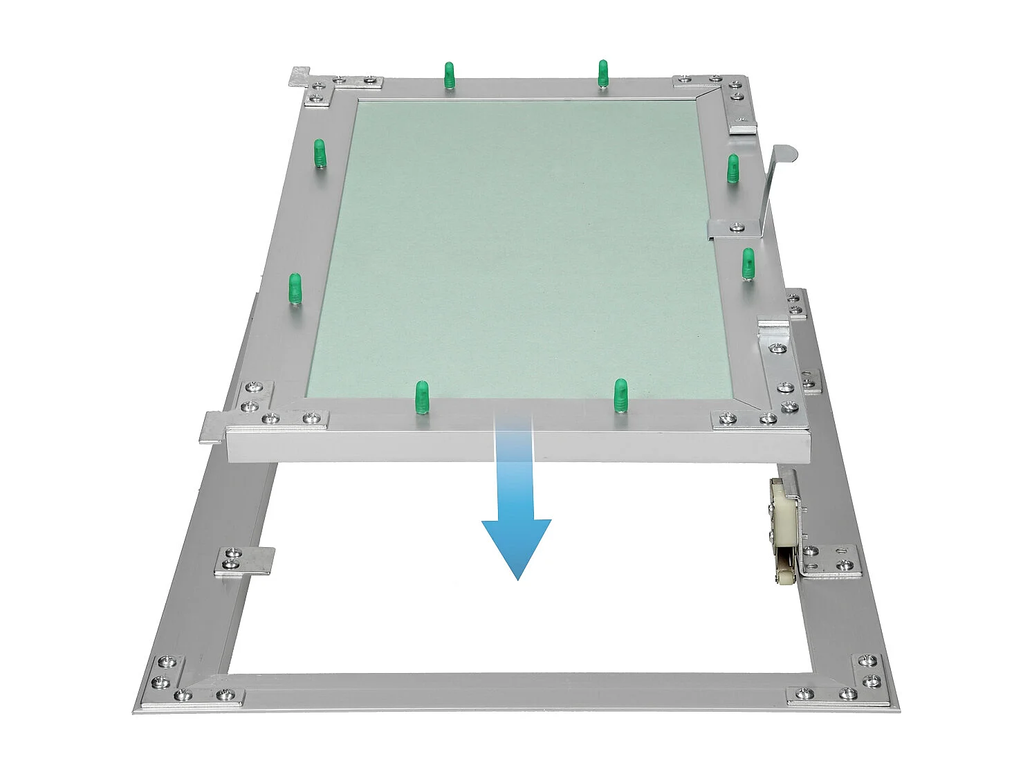 ECD Germany Puerta de inspección 25x40 cm marco de aluminio para acceso de mantenimento y reparación en pared de yeso, tapa oculta para limpieza
