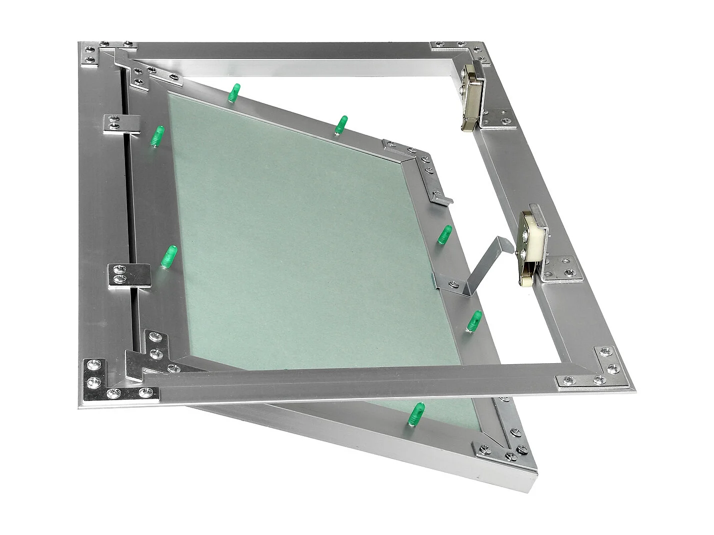 ECD Germany Puerta de inspección 25x40 cm marco de aluminio para acceso de mantenimento y reparación en pared de yeso, tapa oculta para limpieza