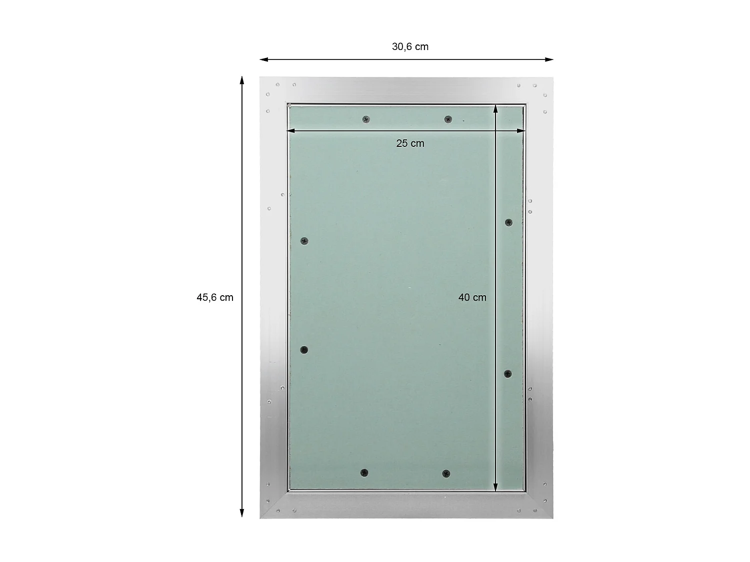 ECD Germany Puerta de inspección 25x40 cm marco de aluminio para acceso de mantenimento y reparación en pared de yeso, tapa oculta para limpieza