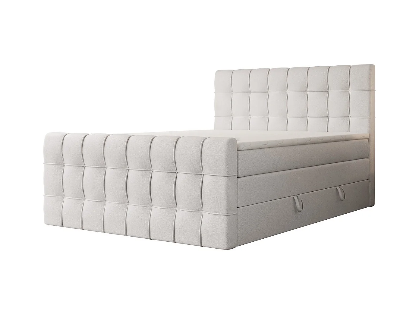Lit continental rembourré avec surmatelas, blanc  - 180x200 - SANTORIO
